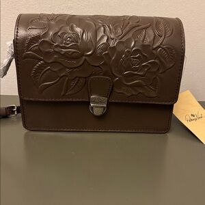 NWT Patricia Nash Leather Lanza Crossbody- Tooled